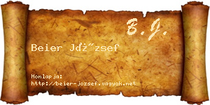 Beier József névjegykártya